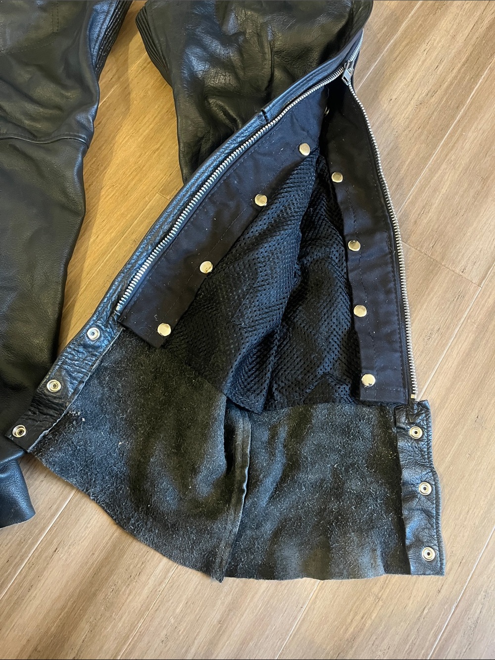 Unik Premium Leather Motorcycle Chaps L - Picture 2 of 7